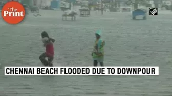 Marina Beach flooded due to downpour in Chennai, at least 12 people dead