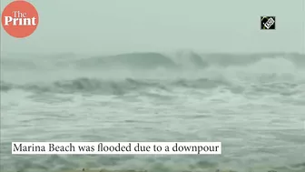 Marina Beach flooded due to downpour in Chennai, at least 12 people dead