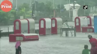 Marina Beach flooded due to downpour in Chennai, at least 12 people dead