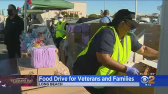 Veterans Day Food Drive Held In Long Beach To Help Families In Need