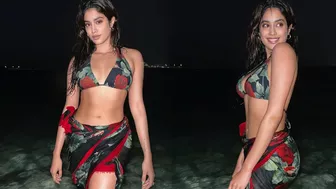 $exy Janhvi Kapoor Flaunts Her Curves In Floral Bikini At A Beach In Dubai