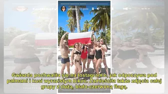 Iza Małysz z polską flagą kusi w bikini pod palmami!