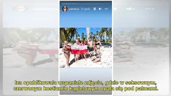 Iza Małysz z polską flagą kusi w bikini pod palmami!