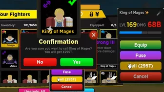 SELLING My SHINY SECRET King of Mages... Anime Fighters Simulator