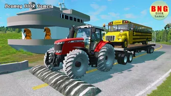 Trucks Cars vs Massive Speed Bumps Beamng Drive DIOR Games #16