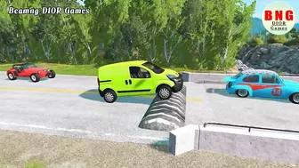 Trucks Cars vs Massive Speed Bumps Beamng Drive DIOR Games #16