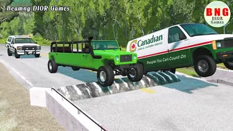 Trucks Cars vs Massive Speed Bumps Beamng Drive DIOR Games #16