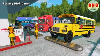 Trucks Cars vs Massive Speed Bumps Beamng Drive DIOR Games #14