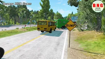 Trucks Cars vs Massive Speed Bumps Beamng Drive DIOR Games #14