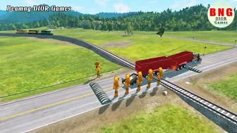 Trucks Cars vs Massive Speed Bumps Beamng Drive DIOR Games #15