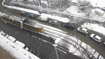 My Paper Plane Performs A Perfect Vertical Landing On A Moving Tram In Snow