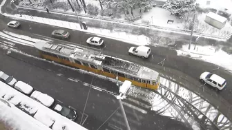 My Paper Plane Performs A Perfect Vertical Landing On A Moving Tram In Snow