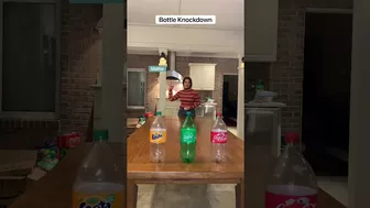 Bottle knockdown challenge!!