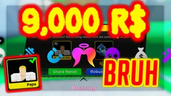 Spending 9000 Robux on rerolls for PAPA | Anime Fighters Simulator