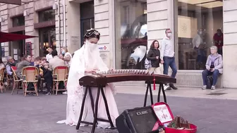 法国街头｜古筝演奏 《See You Again 》人山人海 直接炸街！Chinese Musical Instruments Guzheng Cover| 碰碰彭碰彭Jingxuan」