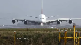 Airbus a380 landing This Is What Professionals pilots Do on wet runway