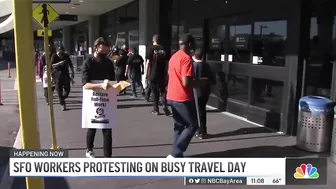 SFO Workers Protest During Thanksgiving Travel Rush