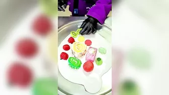 Fruits vs cake rolls ice cream challenge