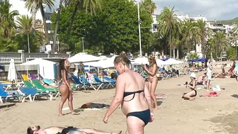 Barcelona beach walk/high summer beach SITGES