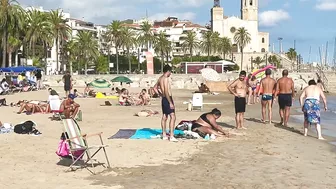 Barcelona beach walk/high summer beach SITGES