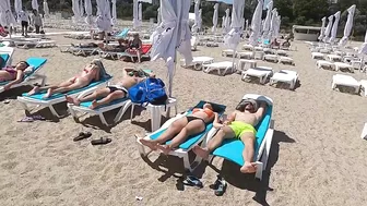 2021 Light Beach, Relaxation, Sea, Sun, 4K video, Bikini Beach, Romania Mamaia Beach.