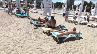 2021 Light Beach, Relaxation, Sea, Sun, 4K video, Bikini Beach, Romania Mamaia Beach.