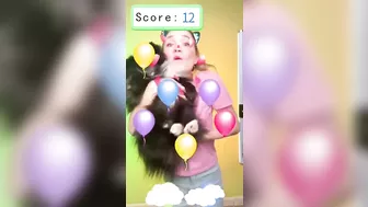 Balloons challenge || Funny Game With Dog by 123GO! SCHOOL  #SHORTS