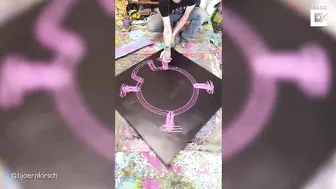 Mesmerizing Geometric Art, Swinging Pendulum Spin Painting | Geometric Art Compilation