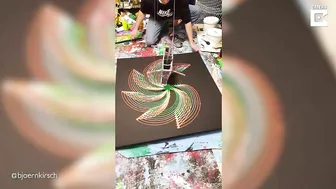 Mesmerizing Geometric Art, Swinging Pendulum Spin Painting | Geometric Art Compilation