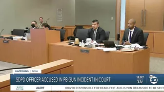 SDPD officer accused of brandishing gun in Pacific Beach appears in court