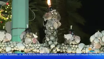 Miami Beach Celebrates Start Of Hanukkah By Lighting Sea Shell Menorah