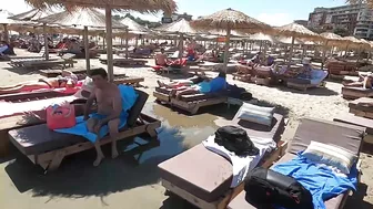 2021 Plaja Pinacolada Beach., Relaxation, Sea, Sun, 4K video, Bikini Beach, Romania Mamaia Beach.