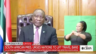 President of South Africa Cyril Ramaphosa urges Western nations to lift travel bans