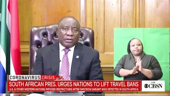 President of South Africa Cyril Ramaphosa urges Western nations to lift travel bans