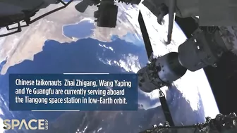 Chinese space station living! Exercise, puzzle games & an Earth time-lapse