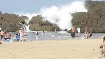 Massive Wave at Playa Puerto Nuevo in Vega Baja, Puerto Rico