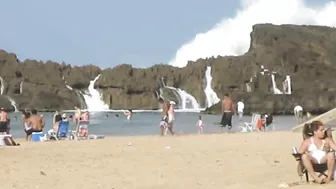 Massive Wave at Playa Puerto Nuevo in Vega Baja, Puerto Rico