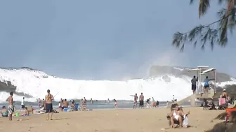 Massive Wave at Playa Puerto Nuevo in Vega Baja, Puerto Rico