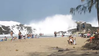 Massive Wave at Playa Puerto Nuevo in Vega Baja, Puerto Rico