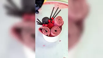 Ice cream challenge! Red food vs chocolate food ice cream rolls