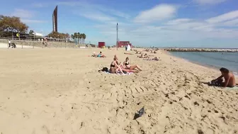 ???????? Barcelona - Spain · 4K · Nova Icaria Beach Short & Quick Walk ☀️????️