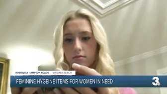 Virginia Beach teenager collects feminine hygiene products for women in need