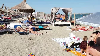 Plaja 3 Papuci Paco Beach walk, Relaxation, Sea, Sun, 4K video, Bikini Beach, Romania Mamaia Beach.