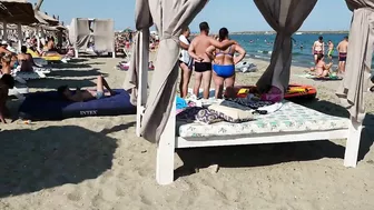 Plaja 3 Papuci Paco Beach walk, Relaxation, Sea, Sun, 4K video, Bikini Beach, Romania Mamaia Beach.