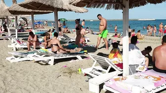 Plaja 3 Papuci Paco Beach walk, Relaxation, Sea, Sun, 4K video, Bikini Beach, Romania Mamaia Beach.