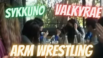 Sykkuno & ValkyRae arm wrestling in the background | Anime protagonist TOO STRONG