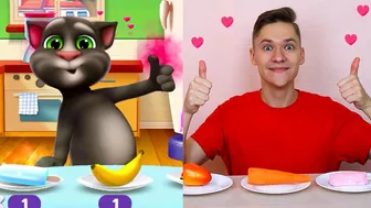 Repeat After Talking Tom Eating - Talking Tom and Me Challenge Compilation