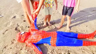 spider-man superhero at the beach