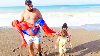 spider-man superhero at the beach