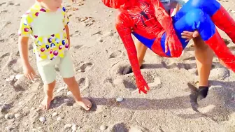 spider-man superhero at the beach